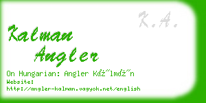 kalman angler business card